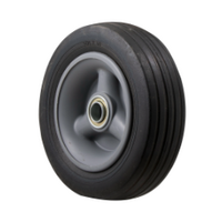 135kg Rated Grey Rubber Industrial Wheel - 200 x 60mm - Deep Groove Ball Bearing