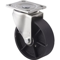 250kg Rated Low Temp Cast Iron Castor - 150mm - Plate Swivel - NA