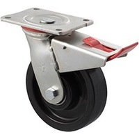 600KG Industrial Castor - Nylon Wheel - 150mm - Plate Brake - Ball Bearing - ISO