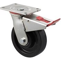 600kg Rated Industrial Castor - Nylon Wheel - 150mm - Plate Brake - Ball Bearing - ISO