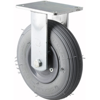 75kg Rated Industrial Castor - 200mm - Plastic Centred Rubber Tube Wheel - Plate Fixed - NA