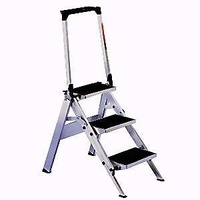 Little Jumbo Aluminium Single Sided Step Ladder - 0.7m - 3 Step - With Handrail