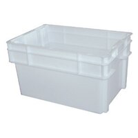 52L Stack & Nest Plastic Bin Nally - 578 x 384 x 318mm - Solid - White