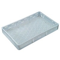 29L Nally lastic Stacking Food Produce Crate - 712 x 448 x 95mm - White - Vented