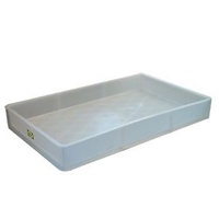 Nally 29L Plastic Stacking Food Produce Crate - 712 x 448 x 95mm - White - Solid