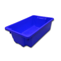 32L Plastic Industrial Stack & Nest Bin Storage - 645 x 413 x 210mm - Blue