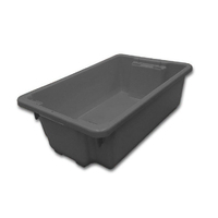 32L Plastic Industrial Stack & Nest Bin Storage - 645 x 413 x 210mm - Grey