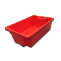 32L Plastic Industrial Stack & Nest Bin Storage - 645 x 413 x 210mm - Red