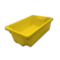 32L Plastic Industrial Stack & Nest Bin Storage - 645 x 413 x 210mm - Yellow