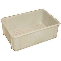 36L Plastic Stacking Bin Storage - Mesh Base - 565 x 387 x 203mm - White