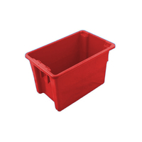 68L Plastic Stack & Nest Bin storage - 645 x 413 x 397mm - Red