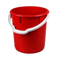22.7L Nally Plastic Industrial Round Bucket - 360 x 360mm - Red