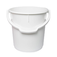 22.7L Nally Plastic Industrial Round Bucket - 360 x 360mm - White