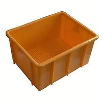 16L Plastic Stacking Dip Bin - Mesh Base - 376 x 298 x 190mm - Yellow