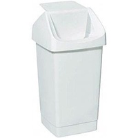 27L Plastic Waste Bin - Swing Lid - White - Australian Made