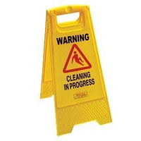 Safety Sign - A Frame - CLEANING IN PROGRESS - Yellow