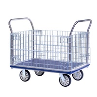 150kg Rated Platform Trolley Mesh Sides Vinyl Top 1240 x 790mm