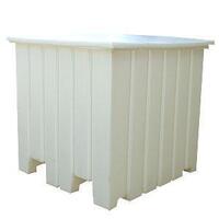 1000L Plastic Mega Nally Pallet Bin With Lid - 1165 x 1165 x 1100mm - Natural