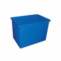 137L Plastic Rectangular Bin Rotomould Container - 680 x 440 x 650mm - Blue