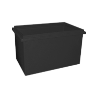 180L Plastic Rectangular Bin Rotomould Tank Container - 820 x 520 x 540mm - Black