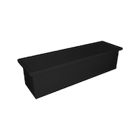 300L Plastic Rectangular Bin Rotomould Tank Container - 1630 x 435 x 430mm - Black