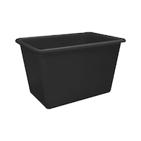 500L Plastic Rectangular Bin Rotomould Container - Tapered - 1100 x 720 x 740mm - Black