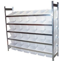 Bin Rack - Action Rack - 2022 x 1800 - Model 30D Bins x 30 - White