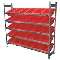 Bin Rack - Action Rack - 2022 x 1800 - Model 30 Bins x 30 - Red