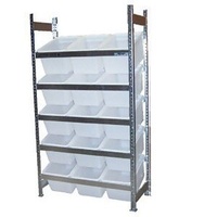Bin Rack - Action Rack - 1015 x 1800 - Model 30D Bins x 15 - White