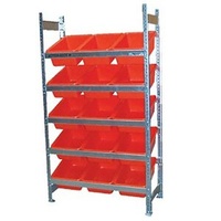 Bin Rack - Action Rack - 1015 x 1800 - Model 30 Bins x 15 - Red