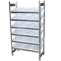 Bin Rack - Action Rack - 1015 x 1800 - #4 Bins x 18 - White