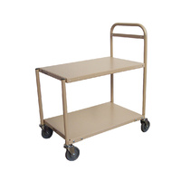 200kg Rated Steel 2 Tier Platform Trolley - 1110 x 710mm - Beige
