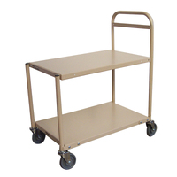 200kg Rated Steel 2 Tier Platform Trolley Medium - 1110 x 510mm - Beige