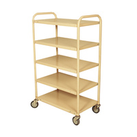 200kg Rated 5 Tier Industrial Steel Trolley - 1110 x 710mm - Beige