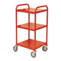 200KG Steel Multipurpose 3 Deck Trolley - 510 x 510mm - Orange