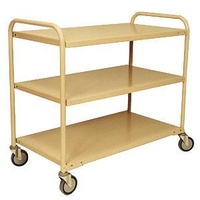200KG Steel Multipurpose 3 Deck Trolley - 1110 x 510mm - Beige - Australian Made
