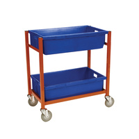 Order Picking Warehouse 2 Deck Trolley - Standard - Orange - (Bins not included) - Australian Made