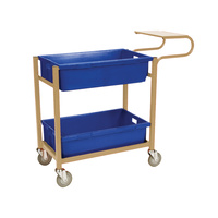 2 Tier Order Picking Trolley - Writing Top - Beige (Bins not included)