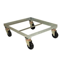 Steel Angle Framed Mobile Dolly for Plastic Bin - Galvanised - 620 x 620 x 212mm - Australian Made