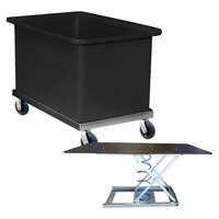 600 Litre Durable Plastic Bin Trolley - 1200 x 700 x 770mm - Black - Australian Made