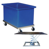 600 Litre Durable Plastic Bin Trolley - 1200 x 700 x 770mm - Blue - Australian Made