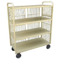 4 Tier Laundry Linen Trolley for Hospitals Hotels - 1110 x 510mm - Beige
