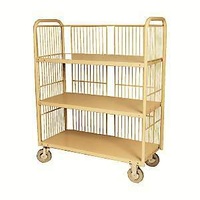 3 Tier Laundry Linen Trolley for Hospitals Hotels - 1110 x 510mm - Beige - Australian Made