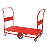 450kg Rated Heavy Duty Steel Platform Trolley - 2 Handle 6 Wheel 1200 x 600mm - Steel Deck