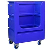 200kg Rated Laundry Linen Trolley Polyethylene - 1050 X 710 X 1500mm - Dark Blue