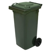 120L HDPE Wheelie Waste Bin - Green - Australian Made