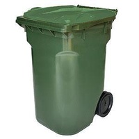 360L HDPE Wheelie Waste Bin - Green - Australian Made