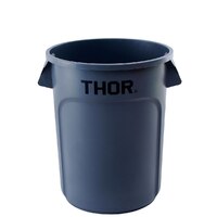 121L Thor Utility Plastic Container Round Bin - Grey