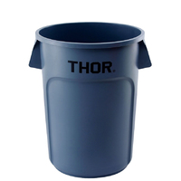 166L Thor Utility Plastic Container Round Bin - Grey