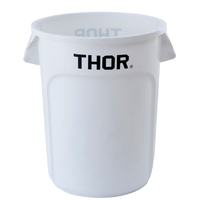 166L Thor Utility Plastic Container Round Bin - White
